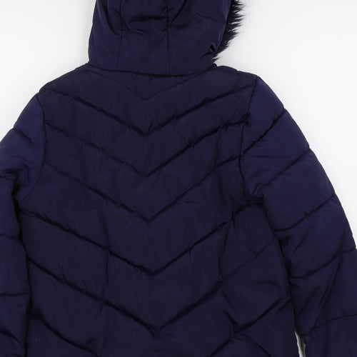 George Girls Blue   Parka Coat Size 10-11 Years