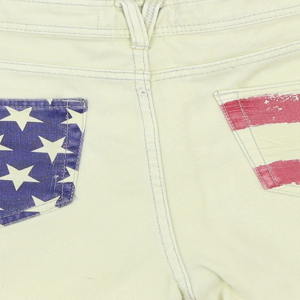 Brave Soul Womens Multicoloured   Cut-Off Shorts Size 14 - USA Flag