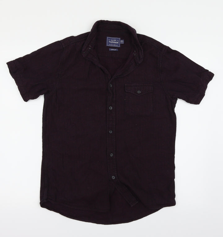 Topman Mens Purple Button-Up Size S