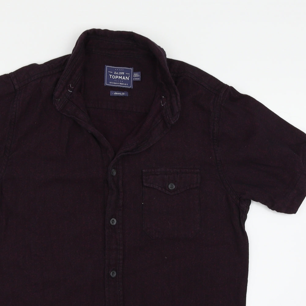 Topman Mens Purple    Button-Up Size S