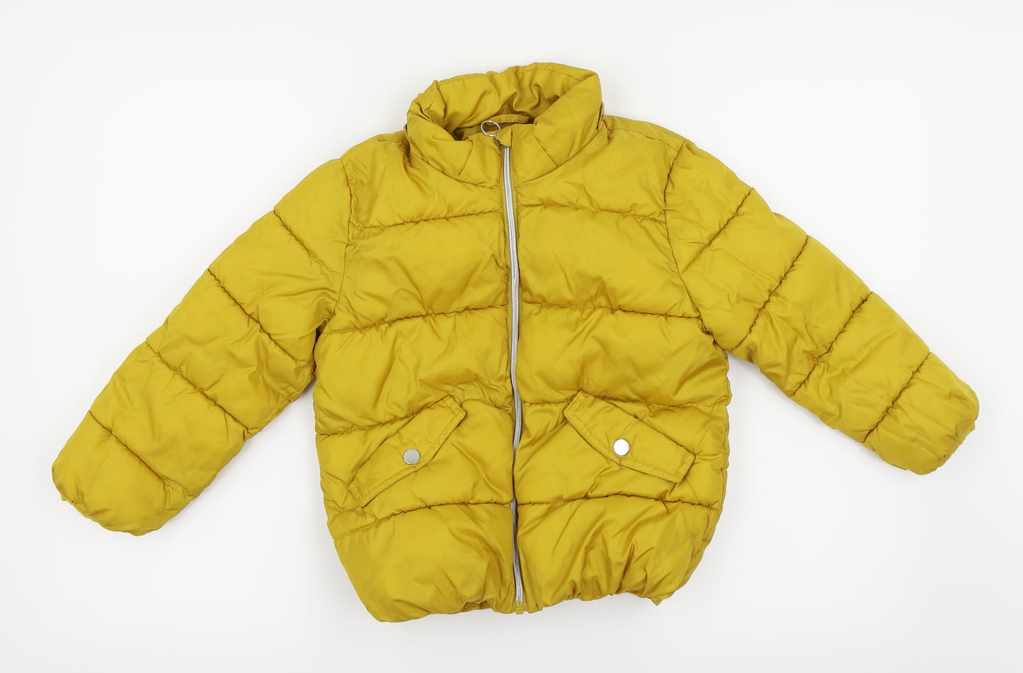 H&M Girls Yellow   Puffer Jacket Coat Size 6-7 Years