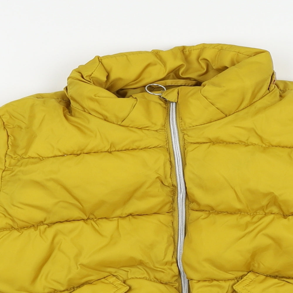 H&M Girls Yellow   Puffer Jacket Coat Size 6-7 Years
