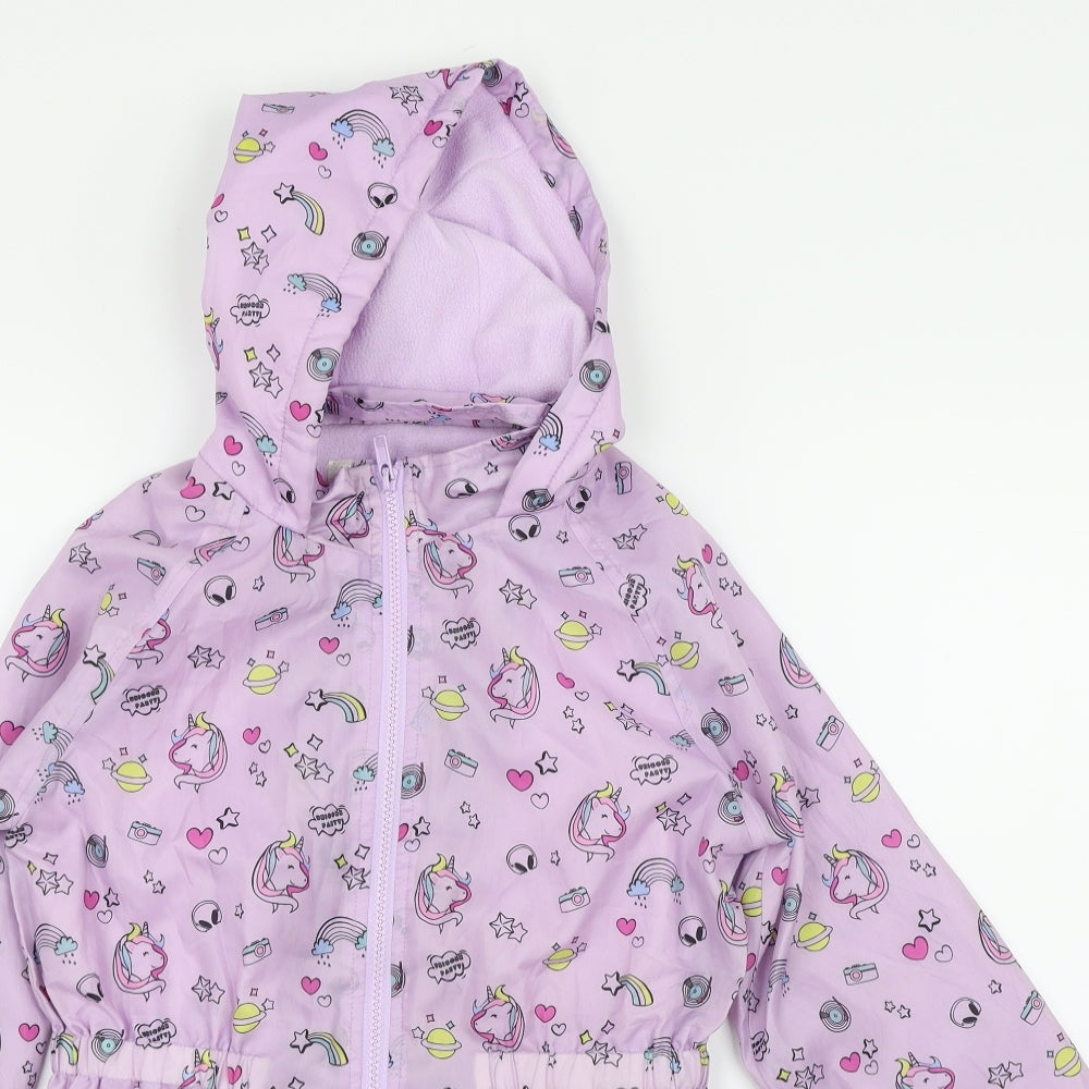Girlswear Girls Pink Animal Print  Anorak Jacket Size 10 Years