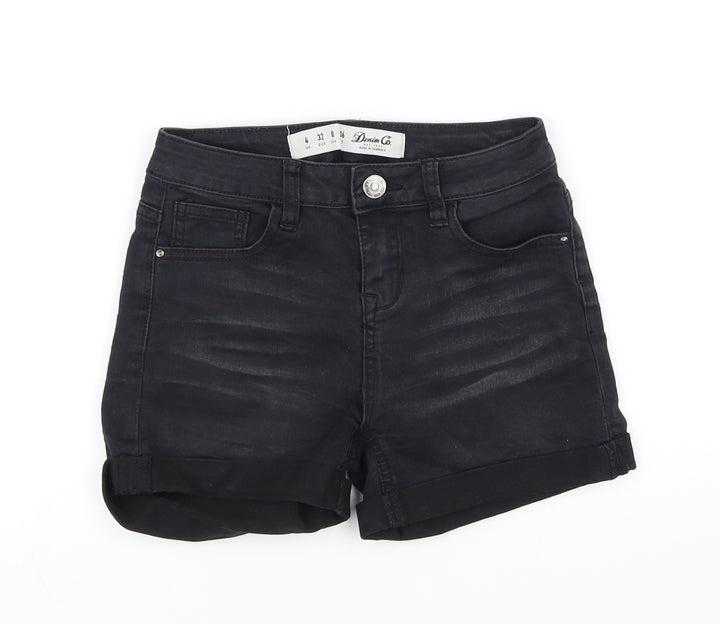deniem co Womens Black Hot Pants Shorts Size 4