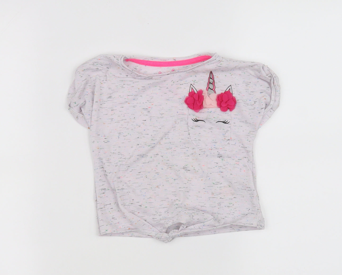 F&F Girls White   Basic T-Shirt Size 2-3 Years