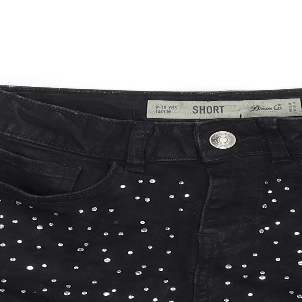 deniem co Girls Black   Cut-Off Shorts Size 9-10 Years