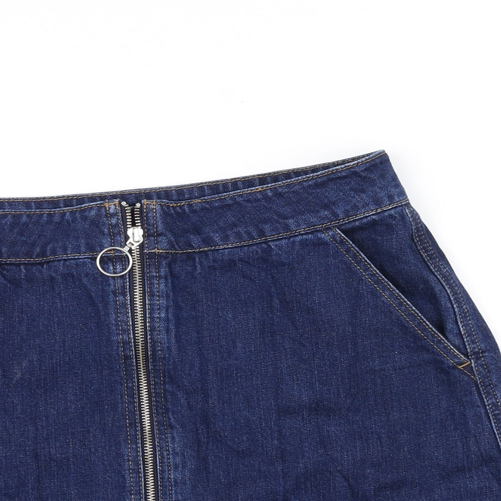 Topshop Womens Blue   Flare Skirt Size 30 in