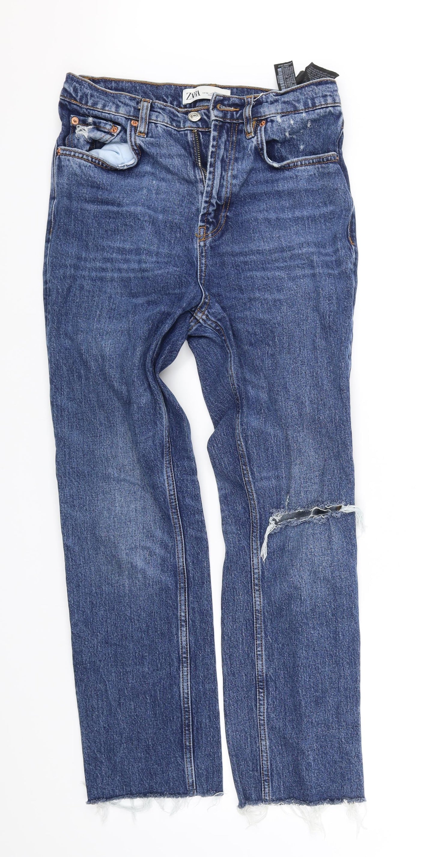 Zara Womens Blue   Straight Jeans Size 8 L29 in