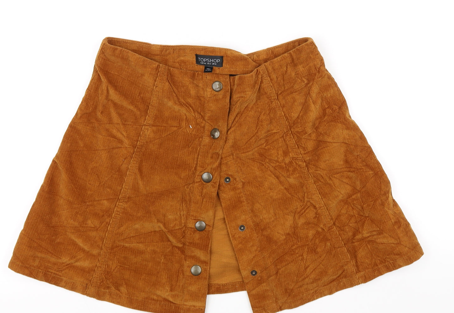 Topshop Womens Orange   Flare Skirt Size 10