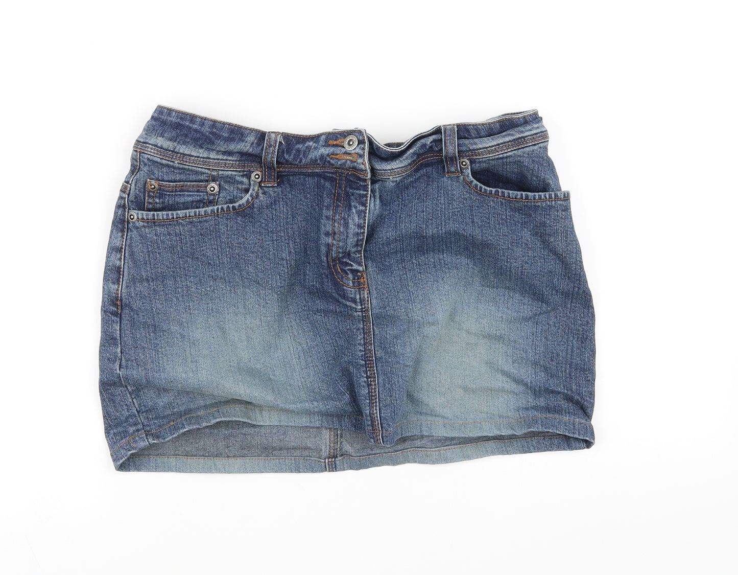 Moto Womens Blue   Flare Skirt Size 10