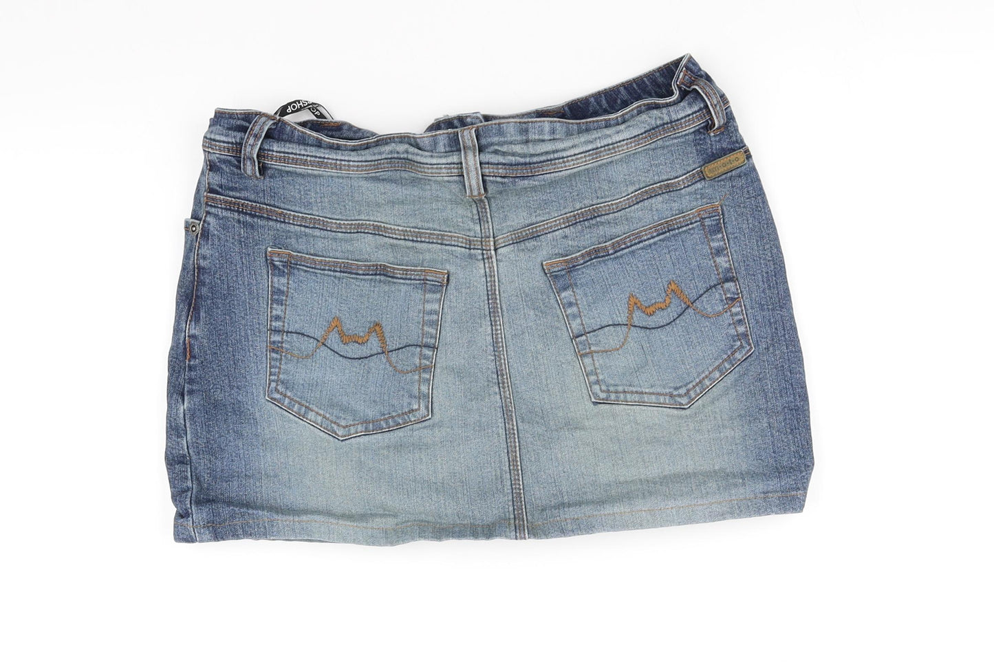 Moto Womens Blue   Flare Skirt Size 10