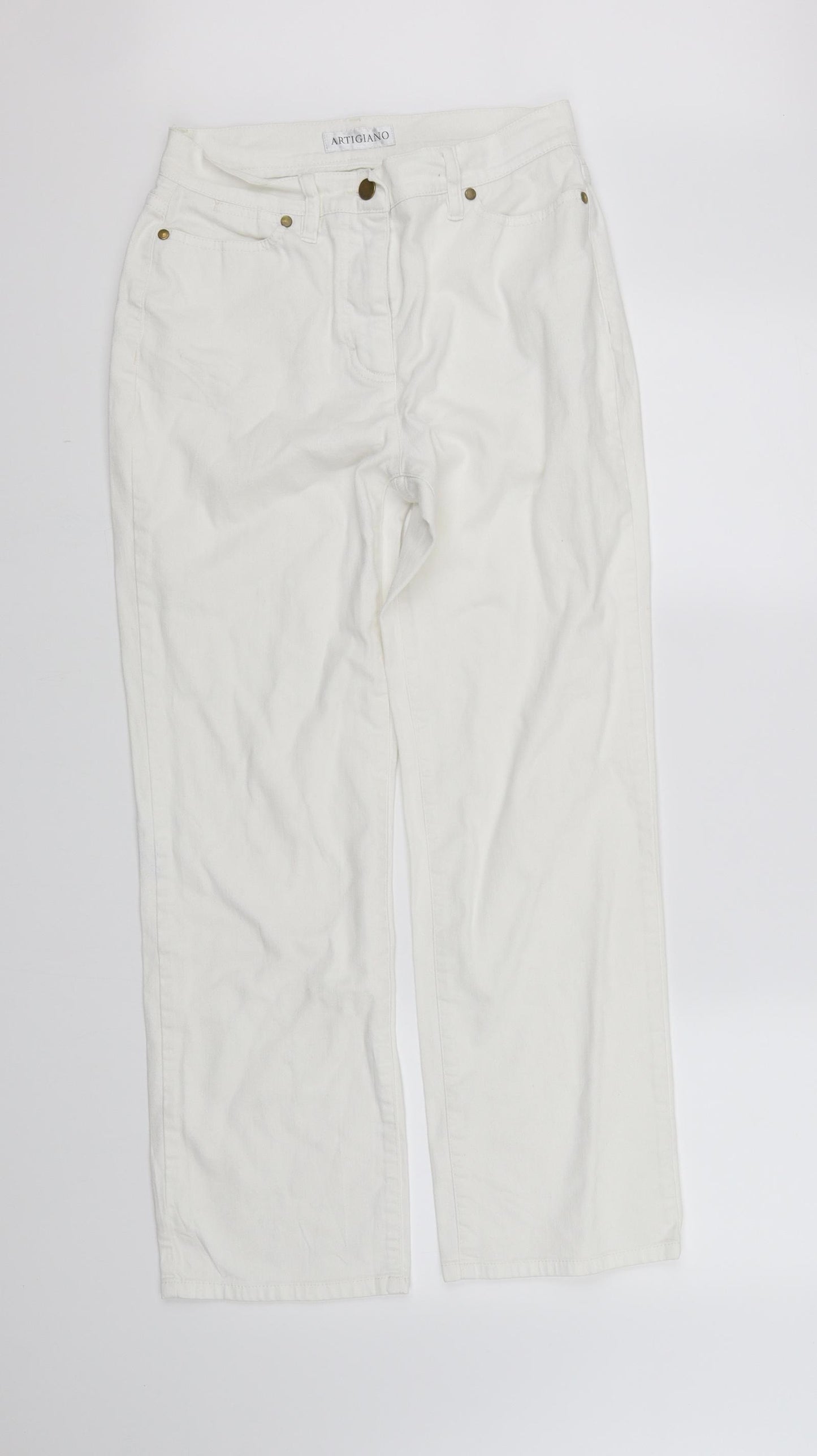 Artigiano Womens White   Straight Jeans Size M L30 in