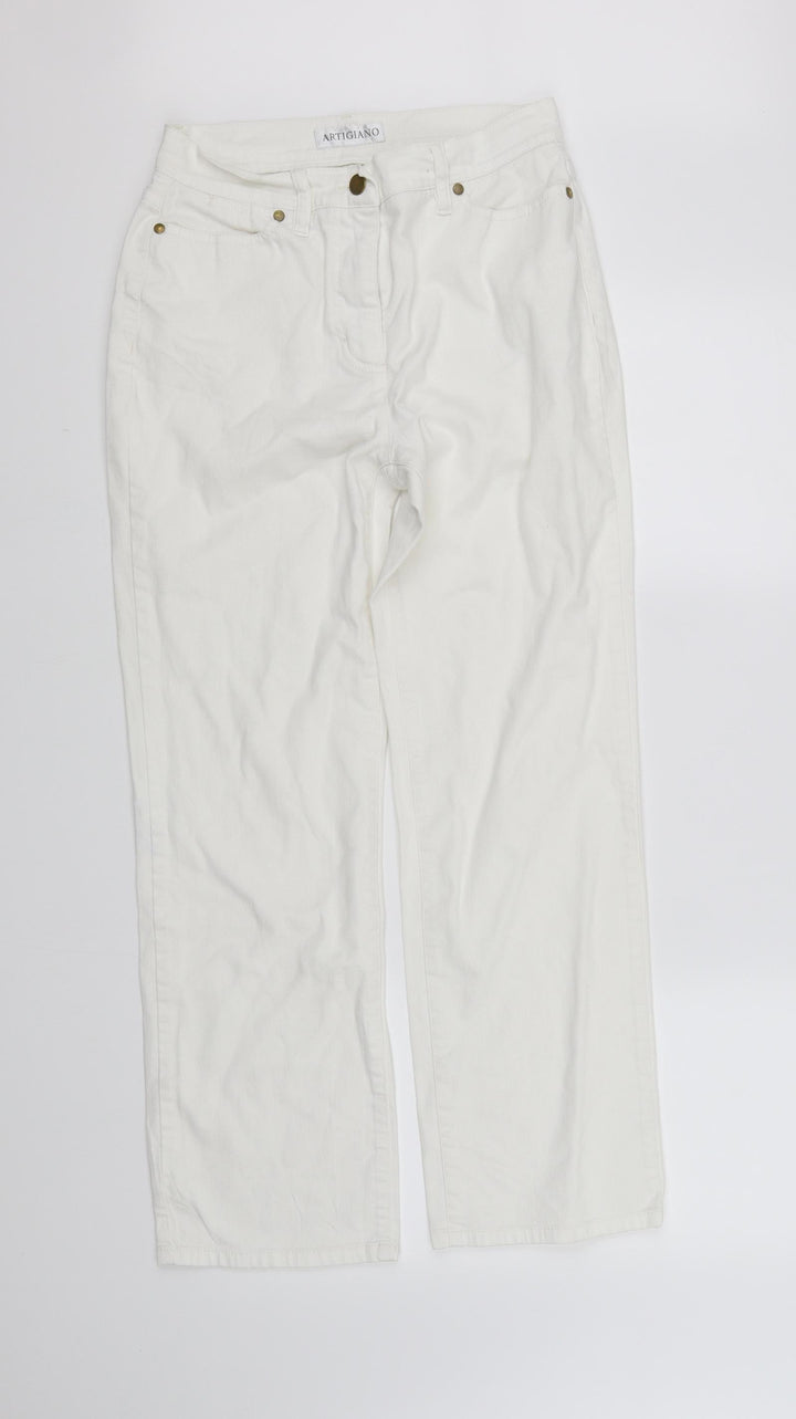 Artigiano Womens White   Straight Jeans Size M L30 in