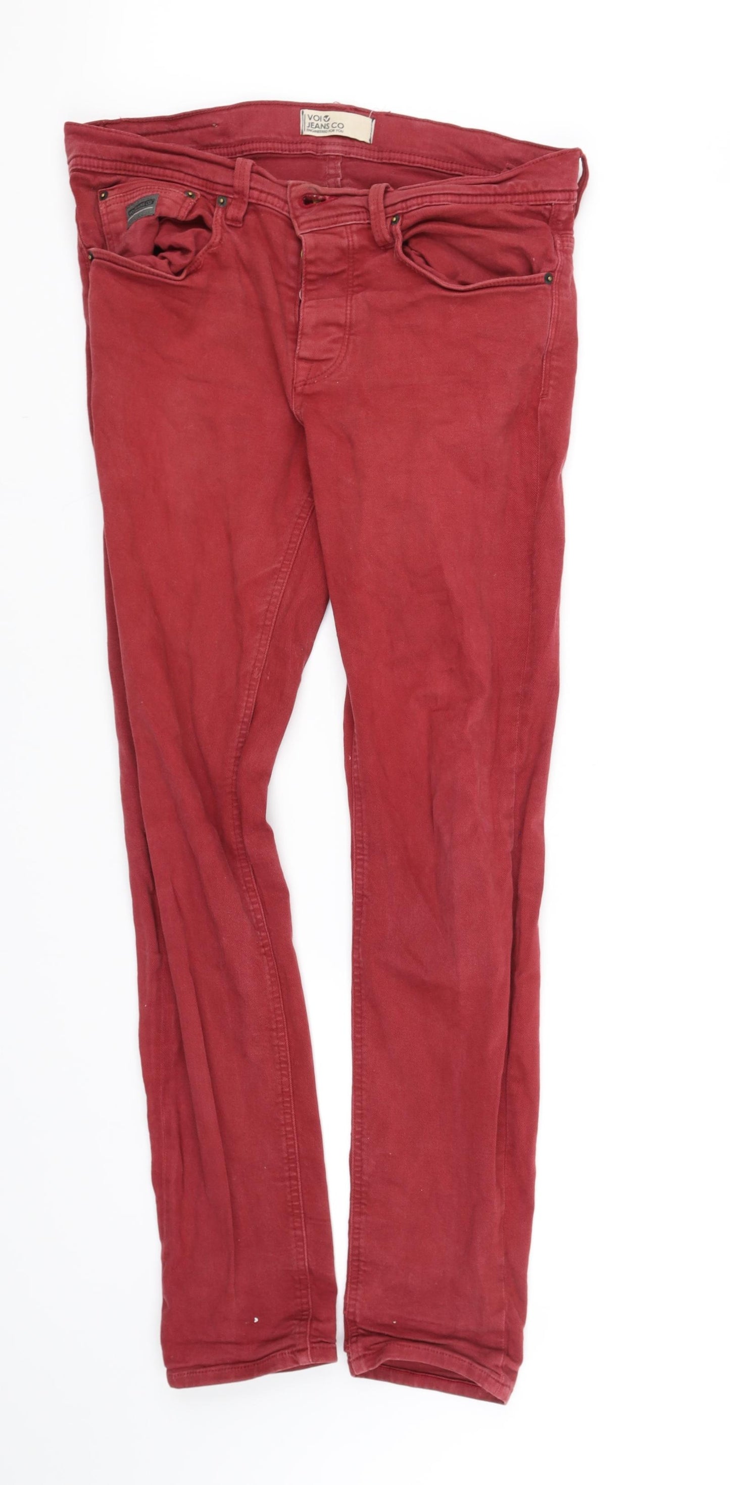 Voi Womens Red   Straight Jeans Size M L32 in