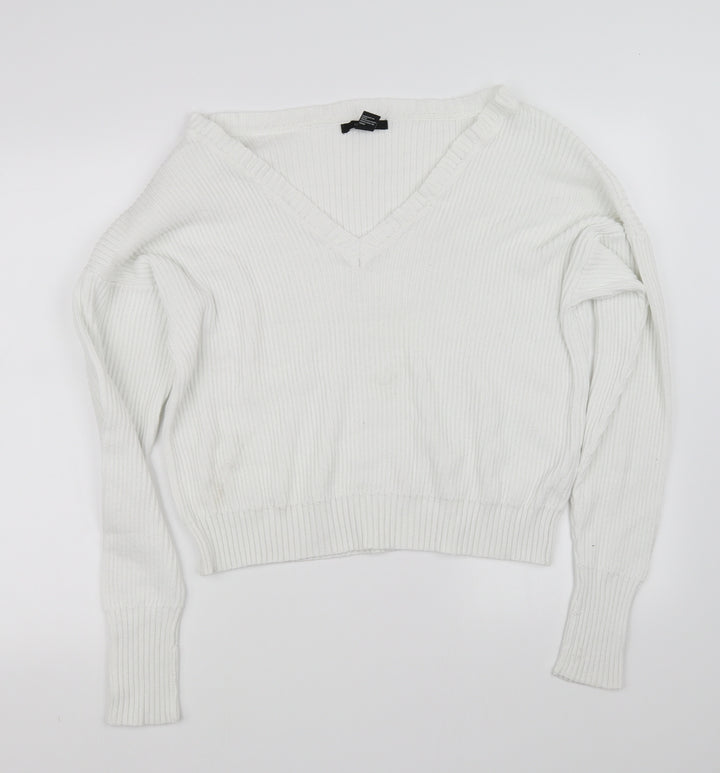 FOREVER 21 Womens White   Pullover Jumper Size S