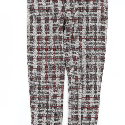 TU Womens Red Check  Carrot Leggings Size 8 L27 in