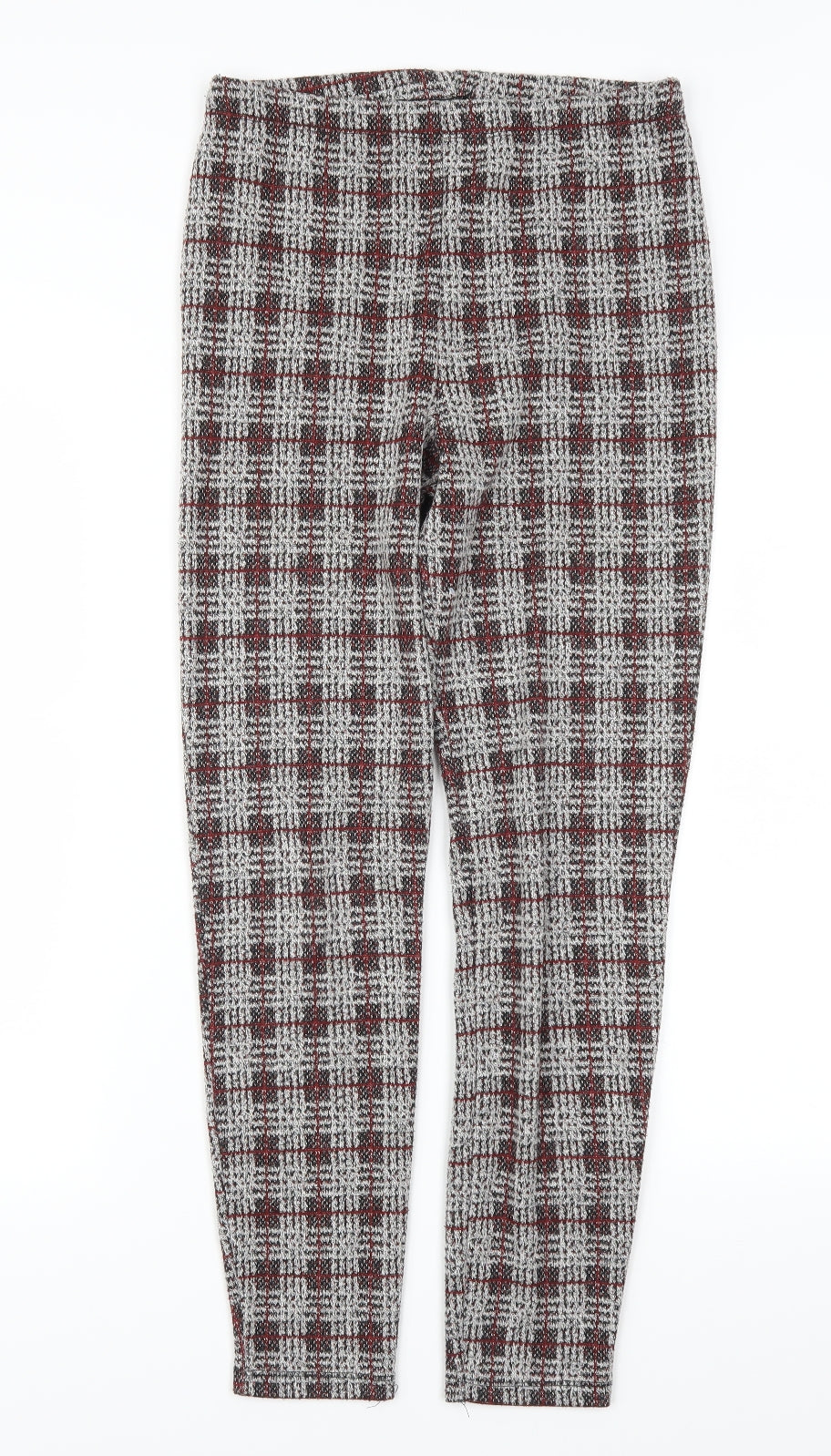 TU Womens Red Check  Carrot Leggings Size 8 L27 in