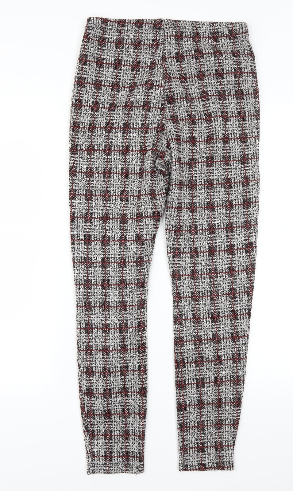 TU Womens Red Check  Carrot Leggings Size 8 L27 in