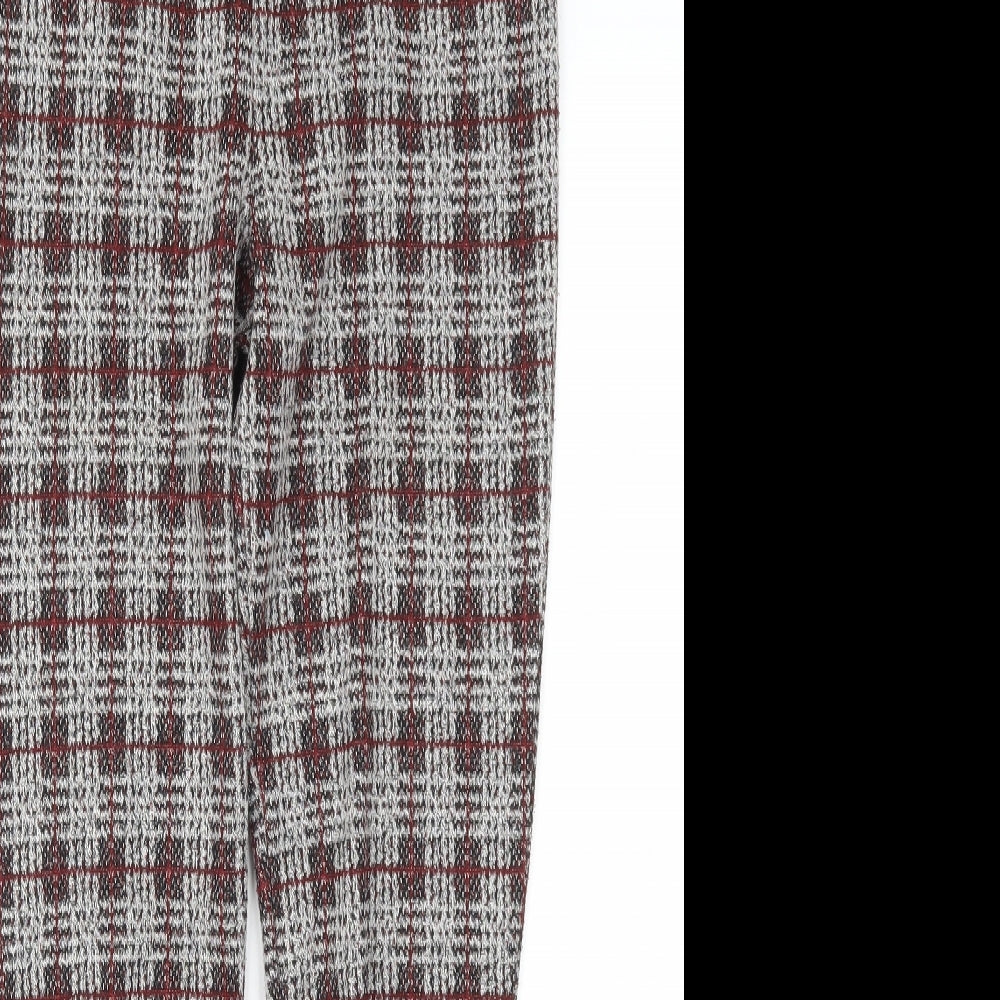 TU Womens Red Check  Carrot Leggings Size 8 L27 in