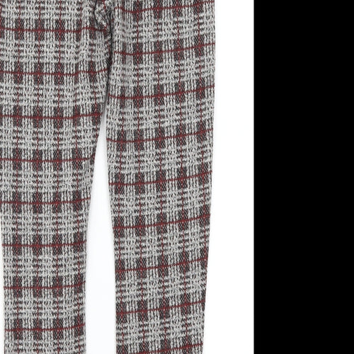 TU Womens Red Check  Carrot Leggings Size 8 L27 in
