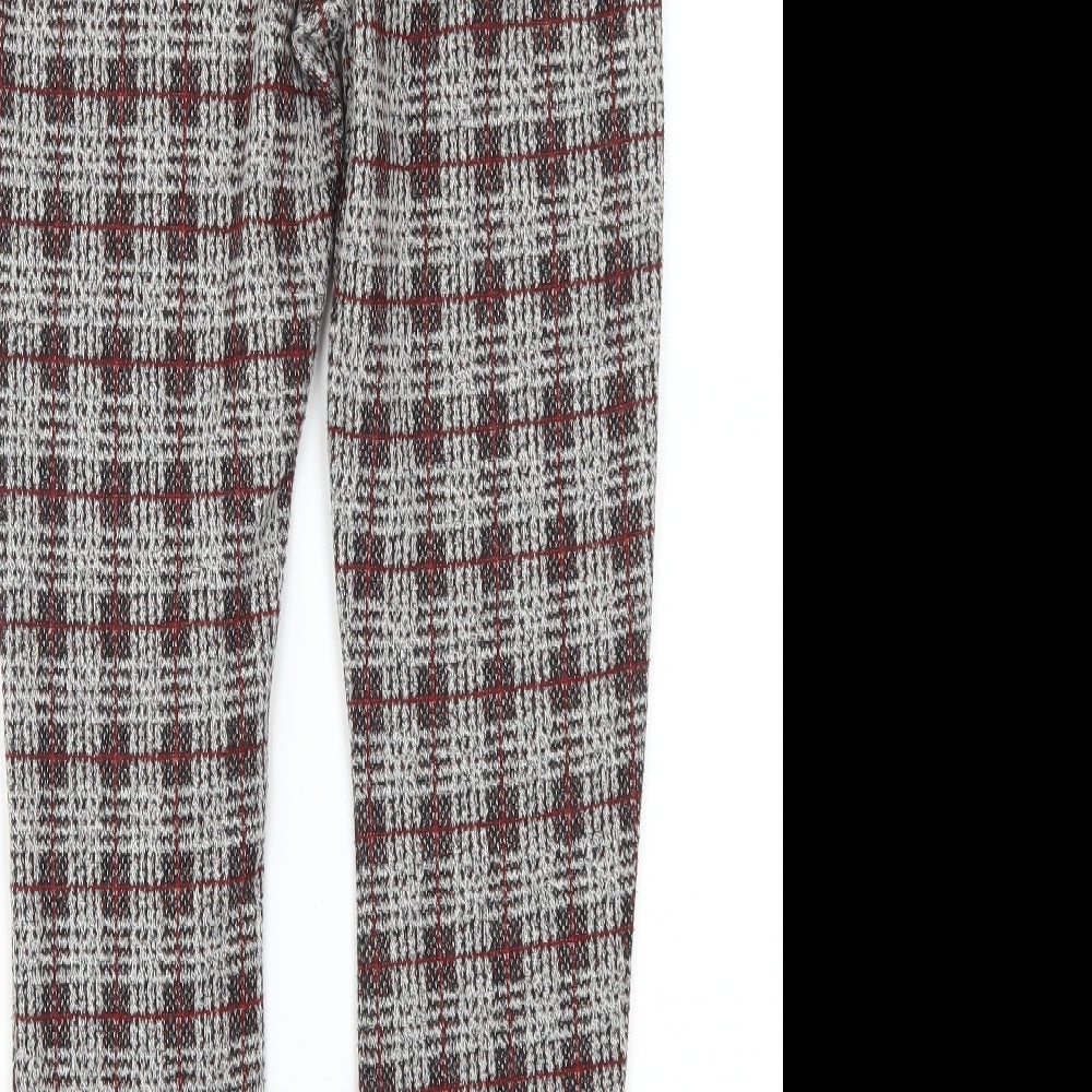TU Womens Red Check  Carrot Leggings Size 8 L27 in