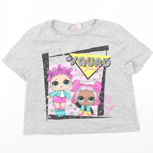F&F Girls Grey   Basic T-Shirt Size 6-7 Years  - Squad Goals