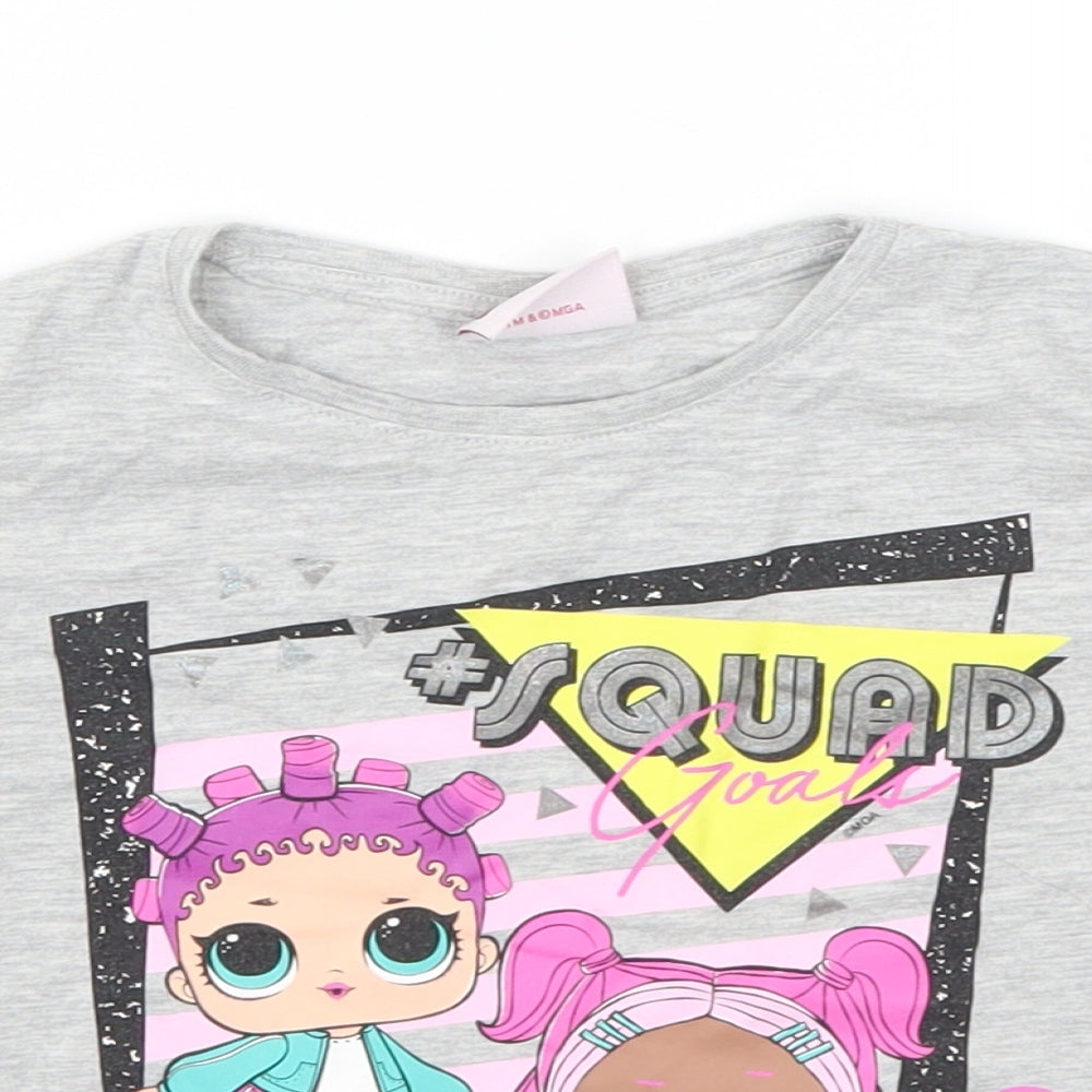 F&F Girls Grey   Basic T-Shirt Size 6-7 Years  - Squad Goals