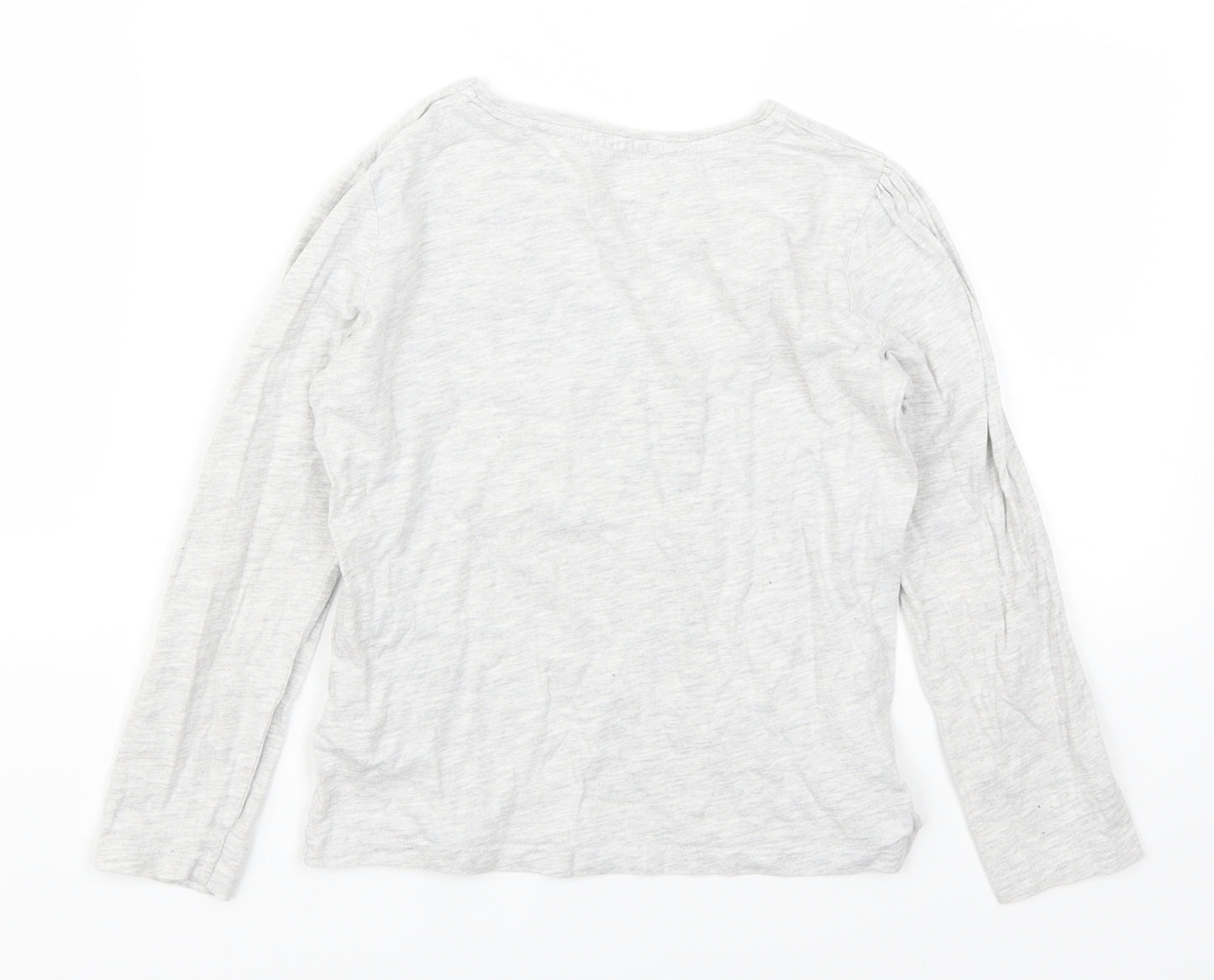 Primark Girls Grey   Basic T-Shirt Size 6-7 Years  - Unicorn It's Party Time