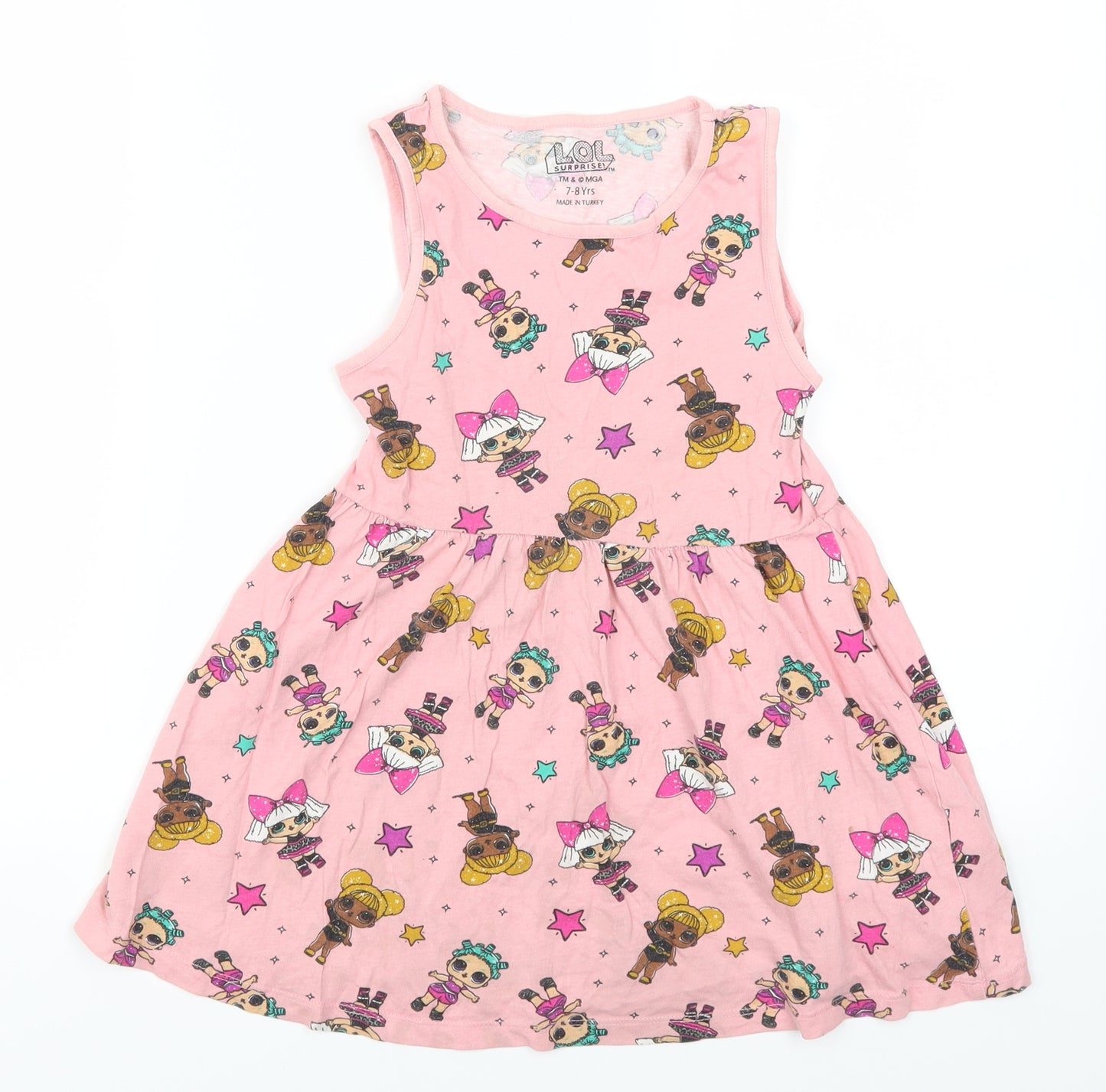 Matalan Girls Pink   Skater Dress  Size 7-8 Years  - LOL Surprise! Dolls