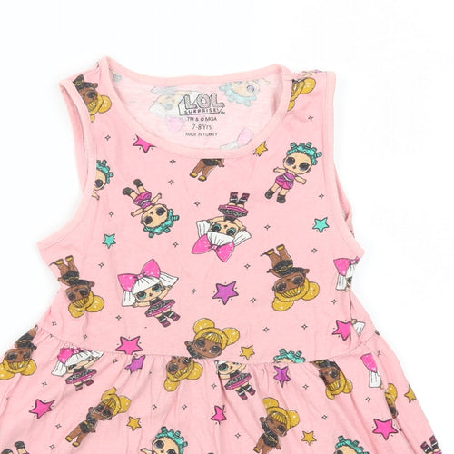 Matalan Girls Pink   Skater Dress  Size 7-8 Years  - LOL Surprise! Dolls