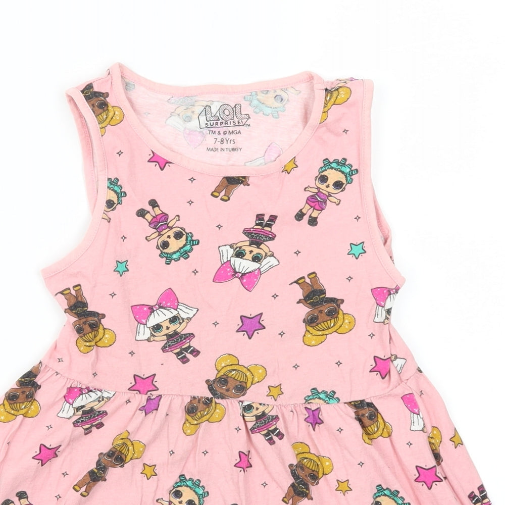Matalan Girls Pink   Skater Dress  Size 7-8 Years  - LOL Surprise! Dolls