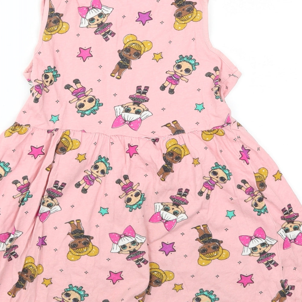 Matalan Girls Pink   Skater Dress  Size 7-8 Years  - LOL Surprise! Dolls