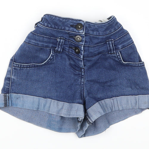 Marks and Spencer Girls Blue  Denim Mom Shorts Size 10 Years