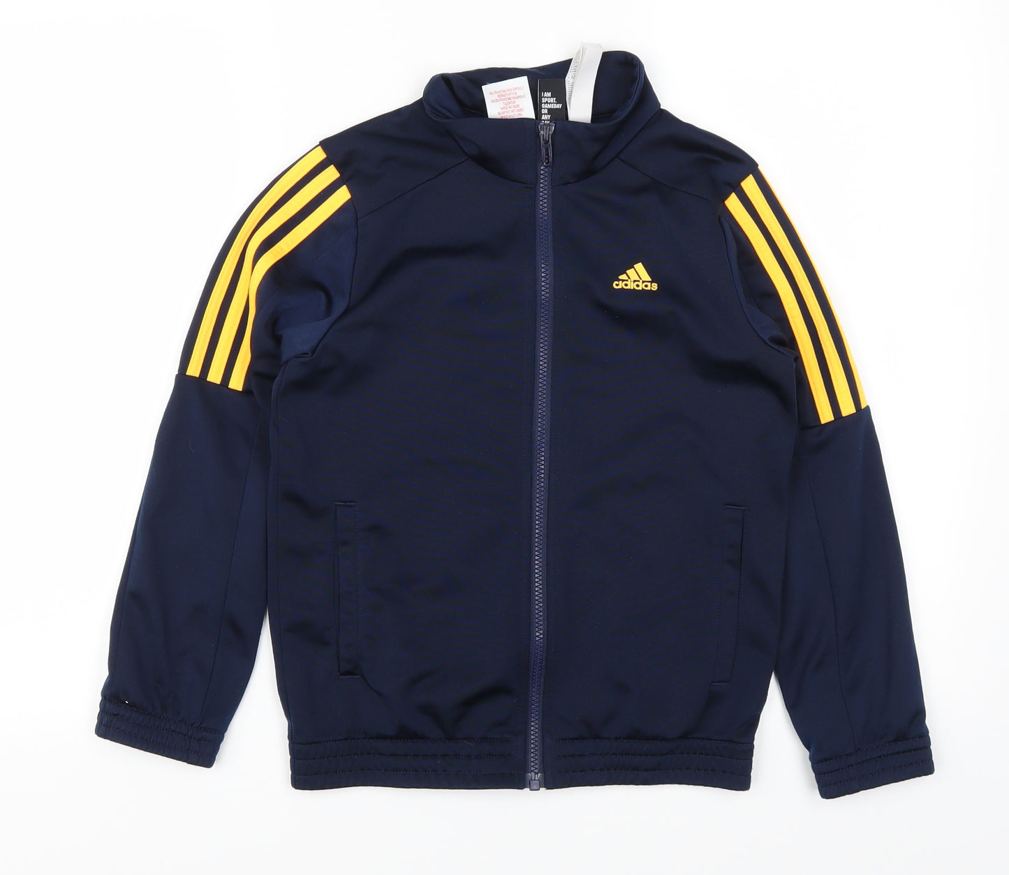 adidas Boys Blue Striped  Full Zip Sweatshirt Size 8-9 Years