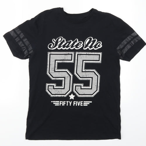 George Mens Black    T-Shirt Size S  - State No 55