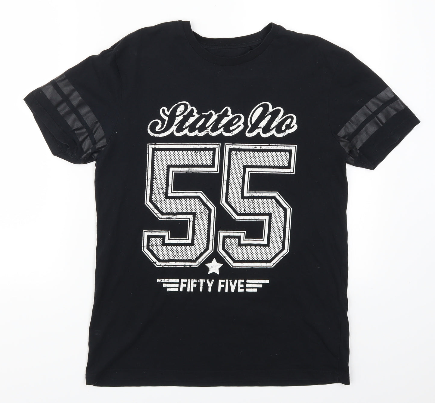 George Mens Black    T-Shirt Size S  - State No 55