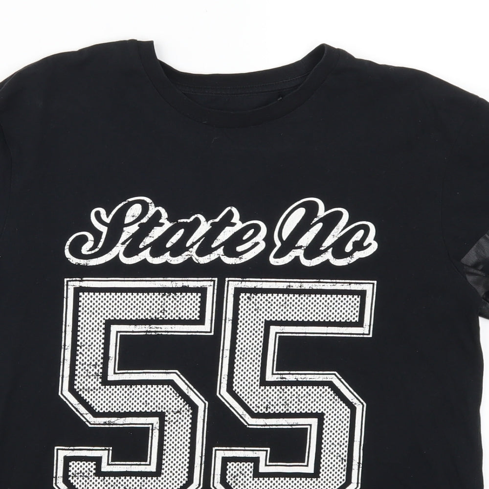 George Mens Black    T-Shirt Size S  - State No 55
