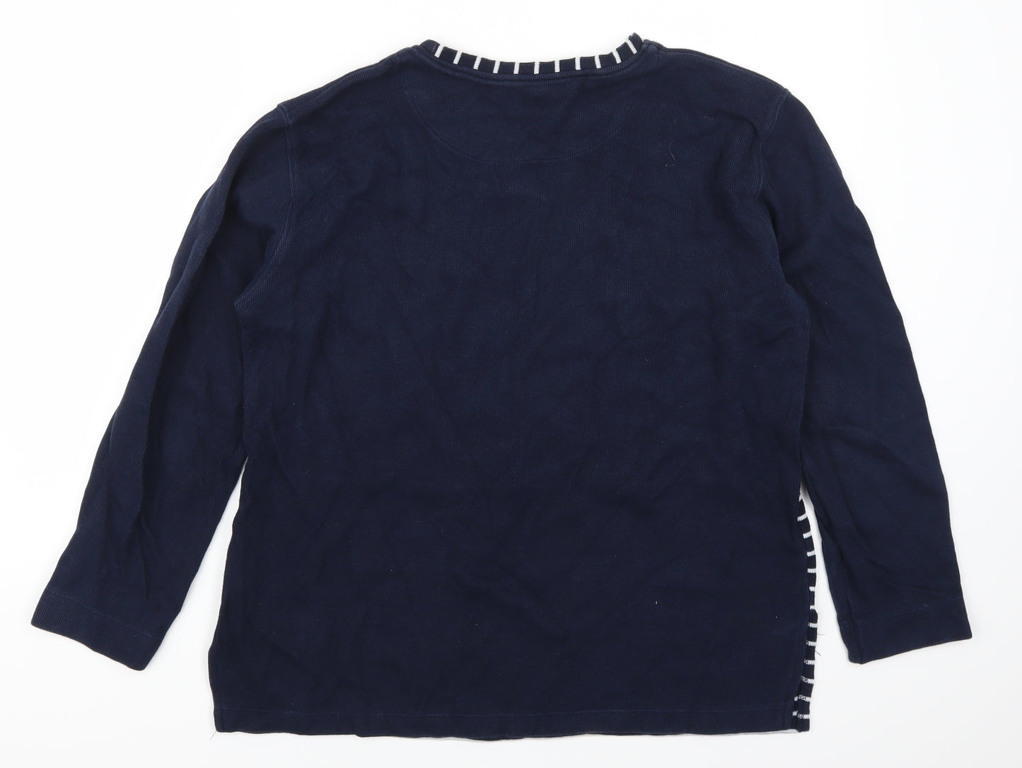 Giari Ferori Womens Blue Striped  Pullover Jumper Size XL