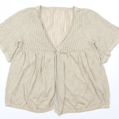 Evans Womens Gold   Cardigan Jumper Size 16