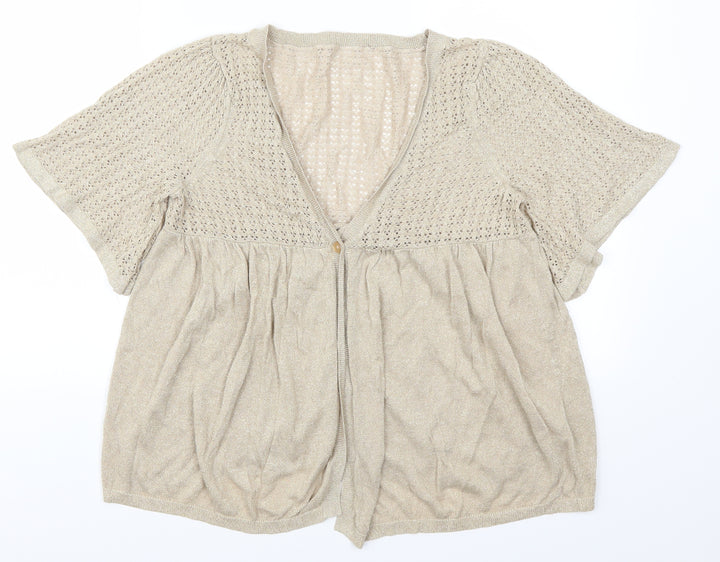 Evans Womens Gold Cardigan Jumper Size 16