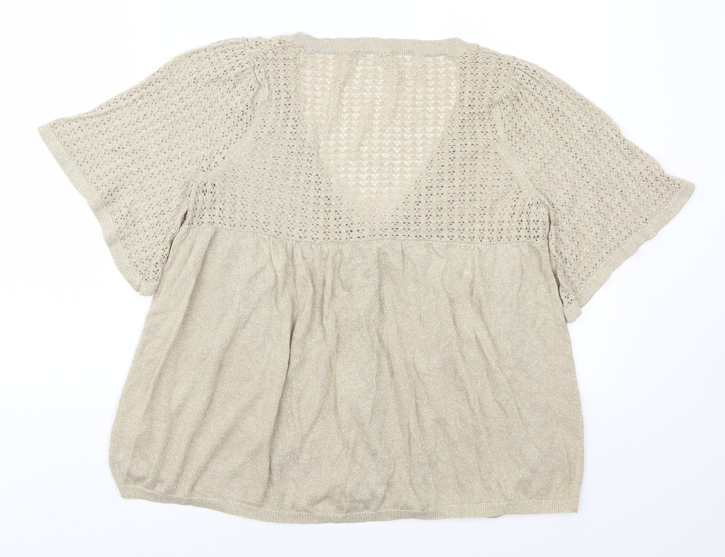 Evans Womens Gold   Cardigan Jumper Size 16