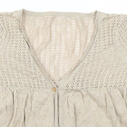 Evans Womens Gold   Cardigan Jumper Size 16