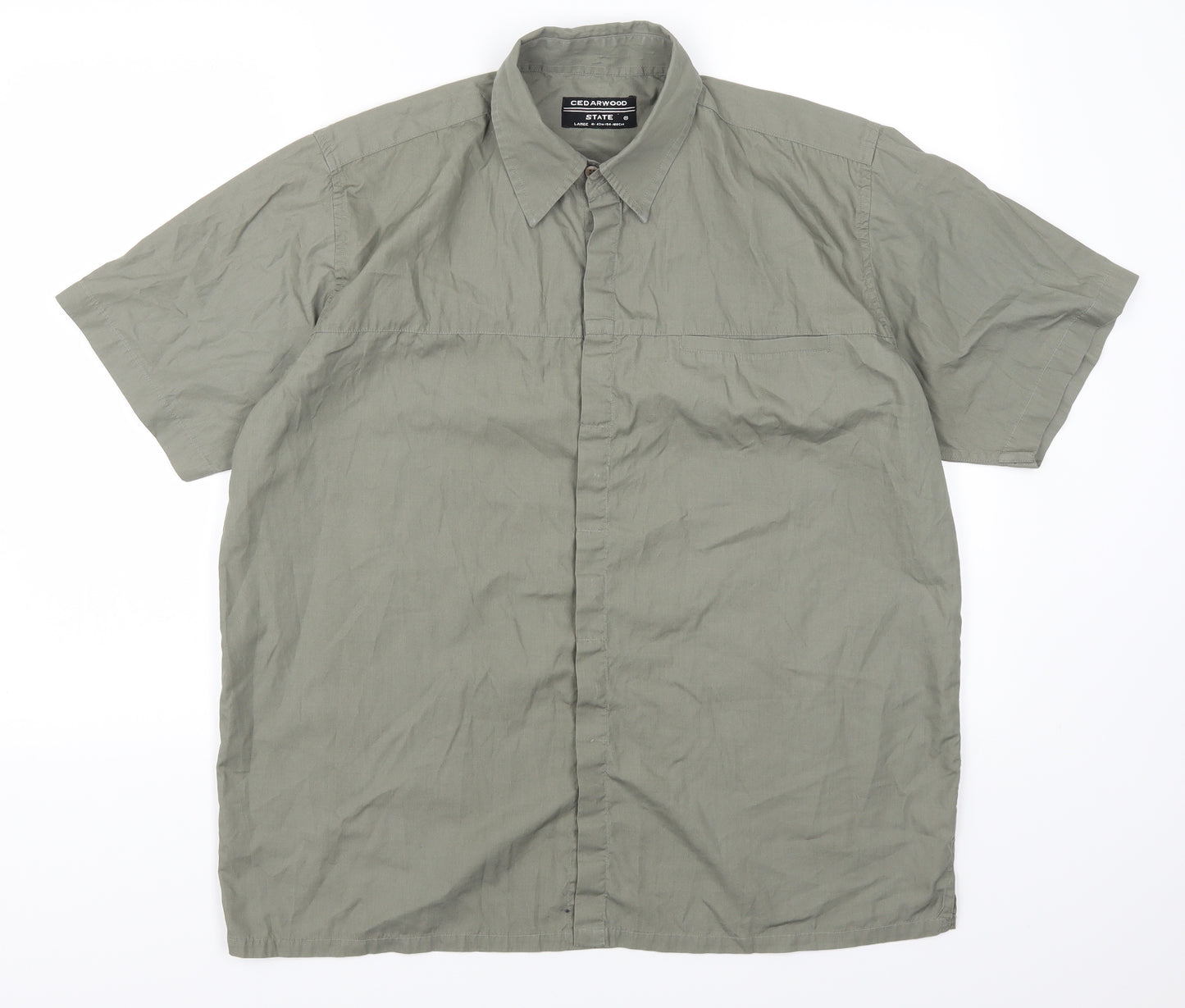 Cedar Wood State Mens Green    Button-Up Size L