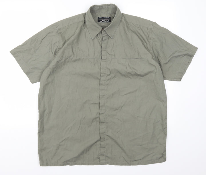 Cedar Wood State Mens Green    Button-Up Size L