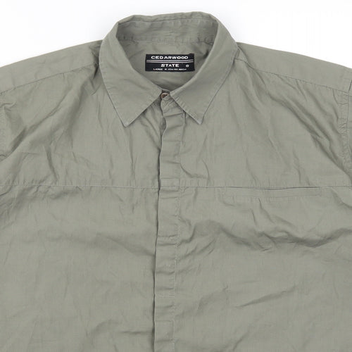 Cedar Wood State Mens Green    Button-Up Size L