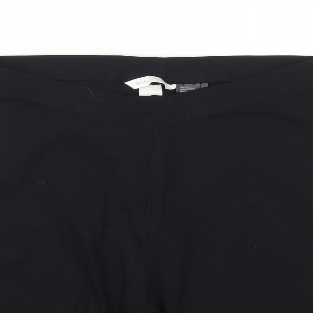 H&M Womens Black  Lace Hot Pants Shorts Size M - Lace Hem
