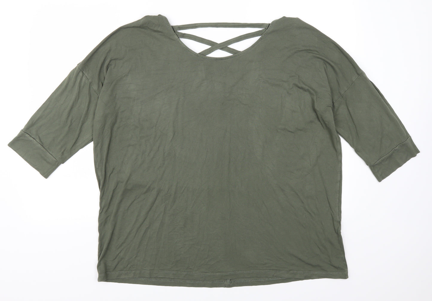 Pecocks Womens Green   Basic T-Shirt Size 22