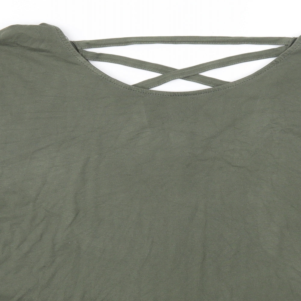 Pecocks Womens Green   Basic T-Shirt Size 22