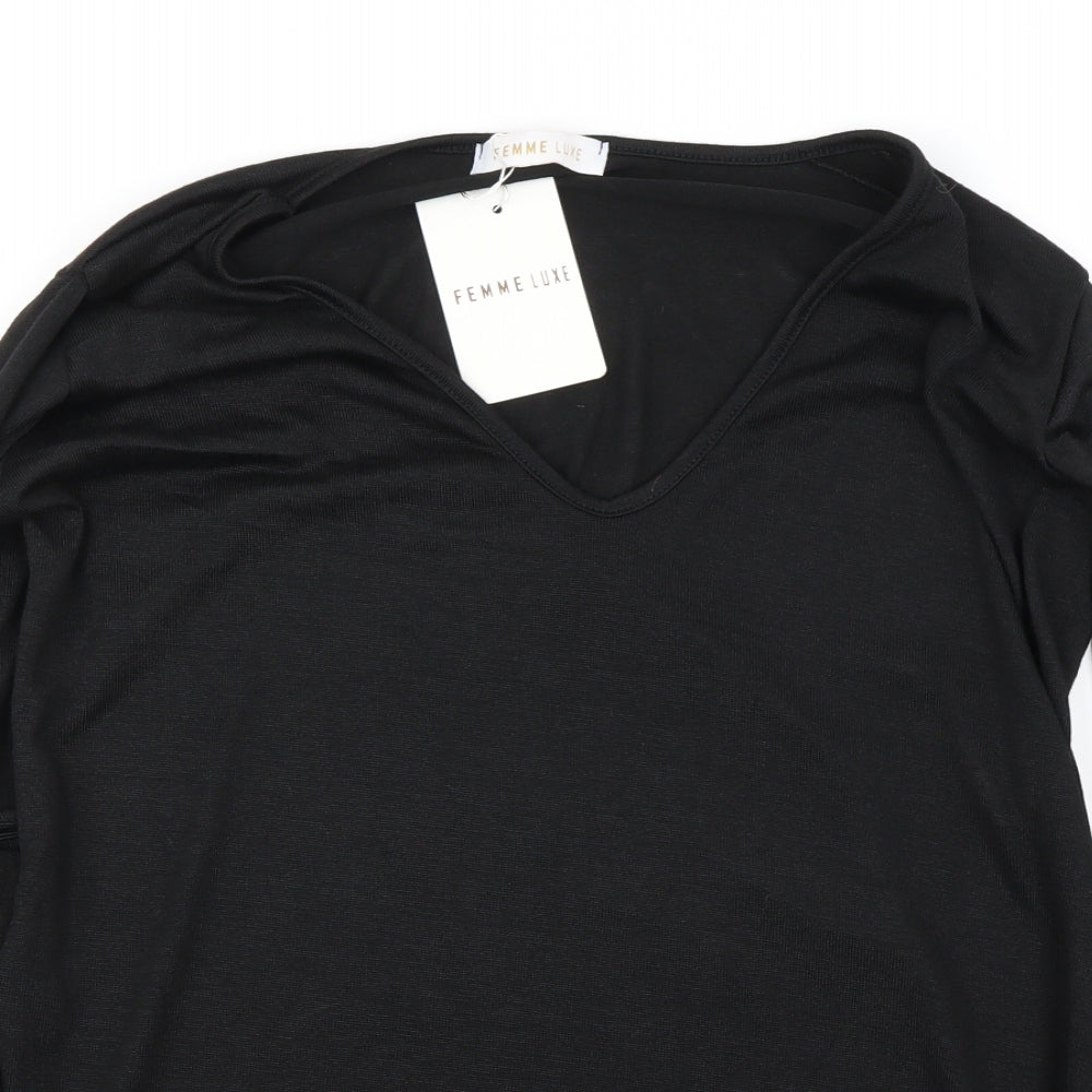 Femme Luxe  Womens Black   Pullover Jumper Size S