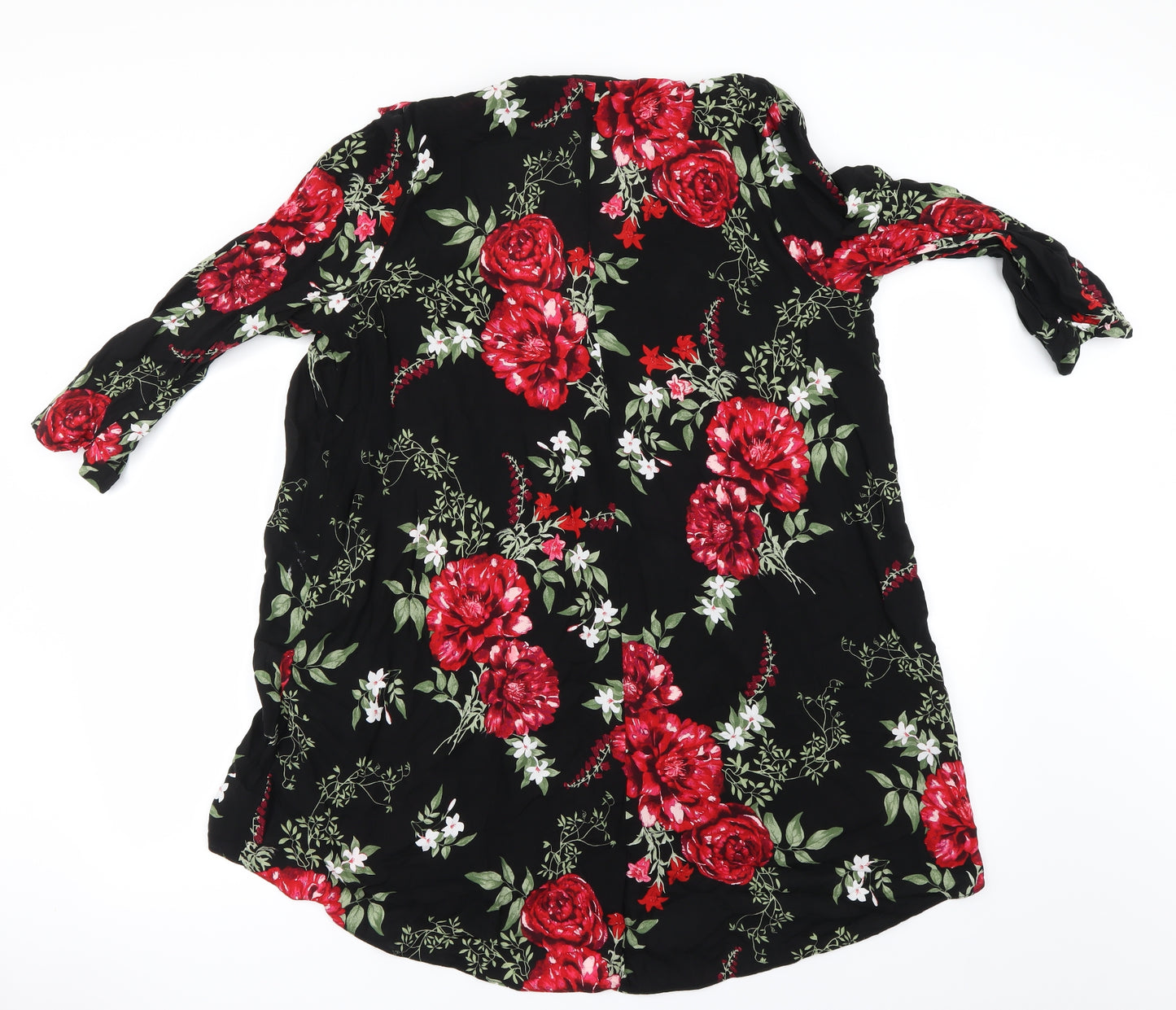 F&F Womens Black Floral  Basic Blouse Size 16